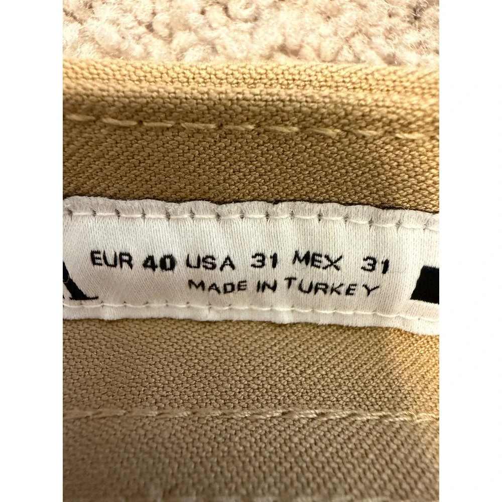 Zara Man Tan Khaki Chino Pants Flat Front Straight Leg Mens‎ Size 31
